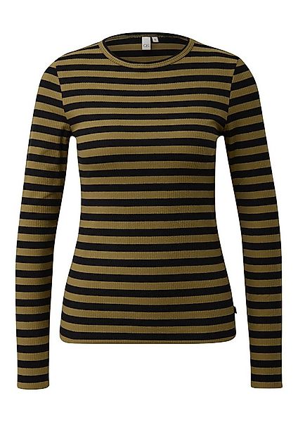 QS Langarmshirt T-Shirt Geripptes Longsleeve im Slim Fit günstig online kaufen
