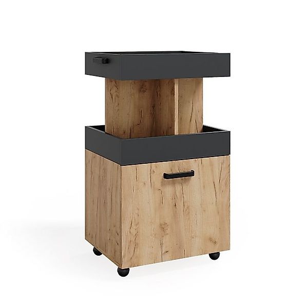 Vicco Rollcontainer Kamber Goldkraft Eiche/Anthrazit 50x89 cm günstig online kaufen