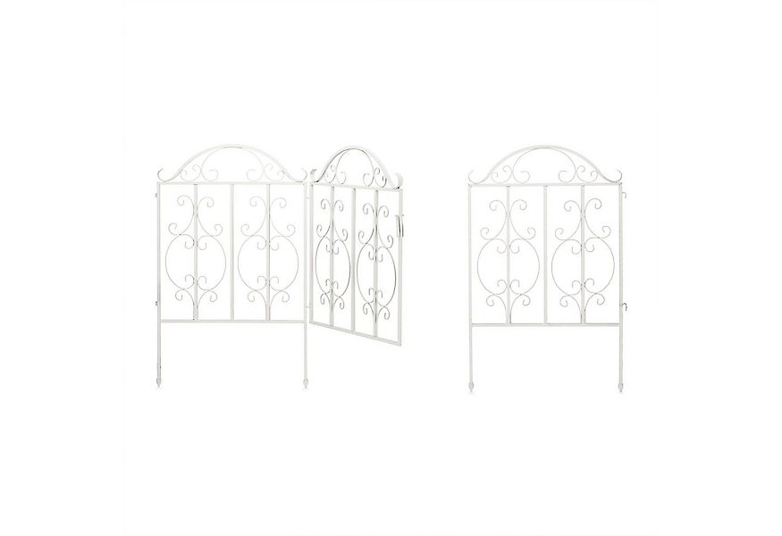 relaxdays Gartentor 3-teiliges Gartentor weiß günstig online kaufen