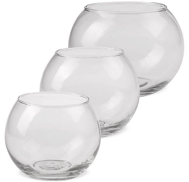 matches21 HOME & HOBBY Dekovase Glasvase Blumenvase Kugelform flacher Boden günstig online kaufen