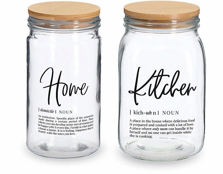 Zeller Present Vorratsglas "HOME & KITCHEN" Set, HOME - 1000 ml, Ø 10 x 19, günstig online kaufen