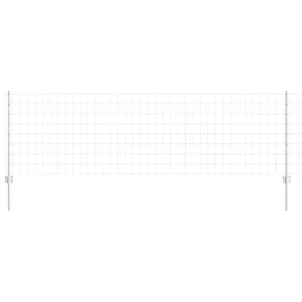 vidaXL Zaun mit Pfosten Silber 0,8 x 10 m Stahl 3336170 günstig online kaufen