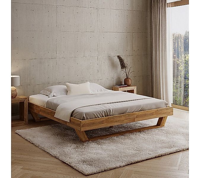 skølm Massivholzbett Nornir aus Eiche, ohne Kopfteil, verfügbar in 120/140/ günstig online kaufen