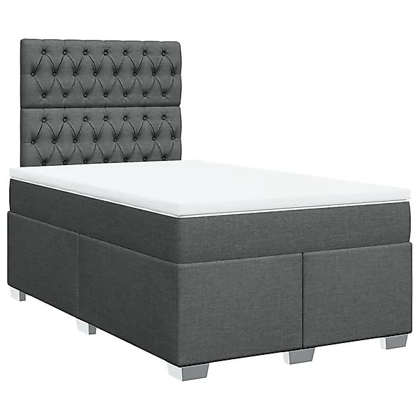 vidaXL Boxspringbett mit Matratze Dunkelgrau 120x190 cm Stoff 3292735 günstig online kaufen