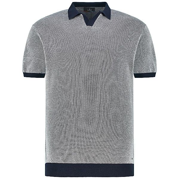 RAGMAN Strick-Poloshirt mit Kontrastdetails Farbe marine Größe: 5XL günstig online kaufen