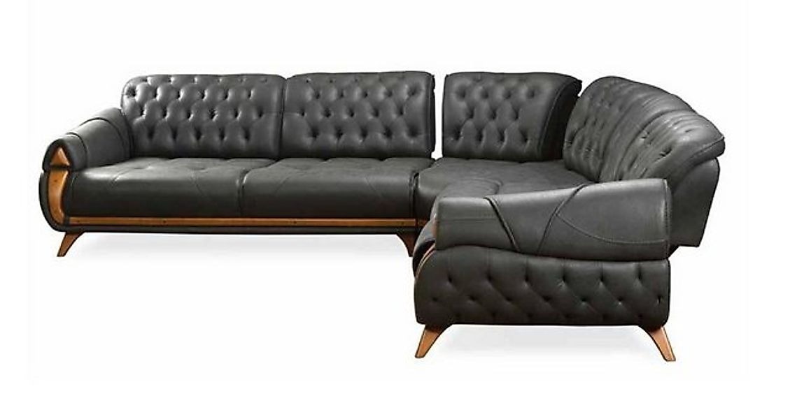 Xlmoebel Ecksofa Schwarzes Ledersofa für das Wohnzimmer in L-Form mit Eckso günstig online kaufen