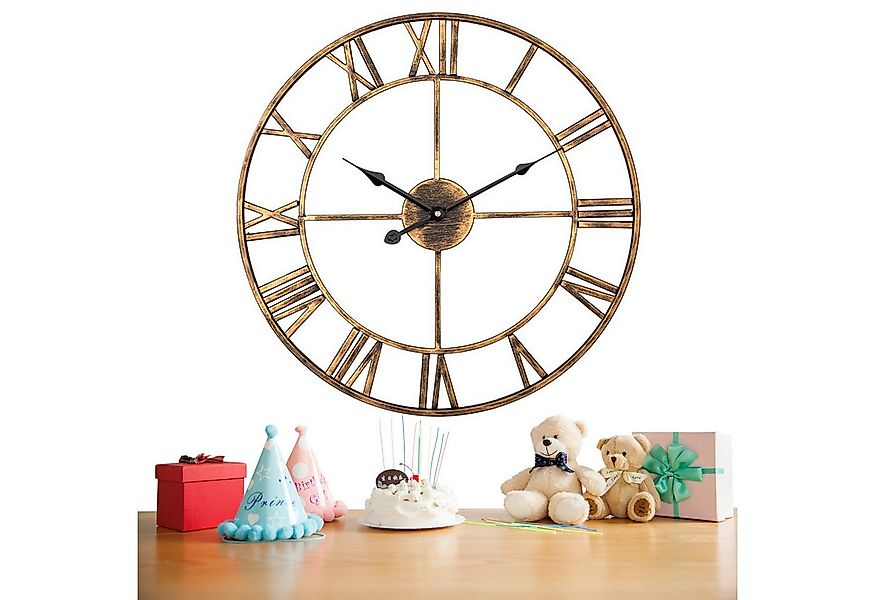 OKWISH Wanduhr 50 cm Große Wanduhr Metall Uhren Lautlos Uhr Küchenuhren (le günstig online kaufen