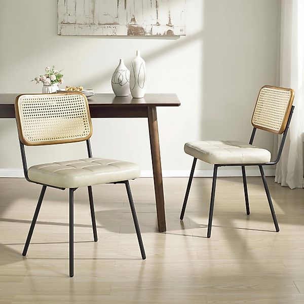 Art Leon Esszimmerstuhl CC061 (Rattan Esszimmerstühle 2er Set Mid Century M günstig online kaufen