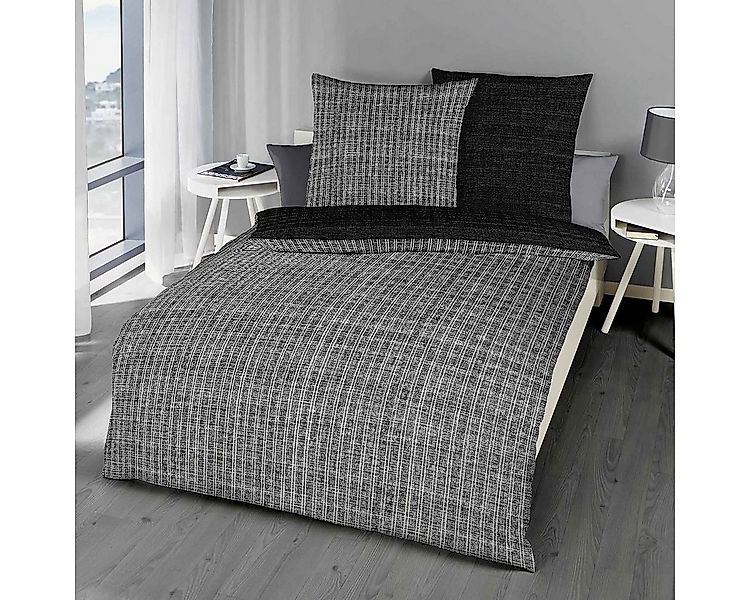 TRAUMSCHLAF Bettwäsche Zeitlos Winterblack, Biber, 2 teilig, kuschlig warme günstig online kaufen