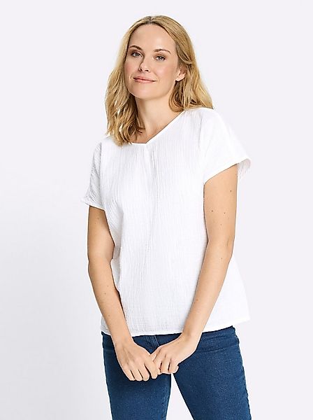 Sieh an! Klassische Bluse Schlupfbluse Kurzarm günstig online kaufen