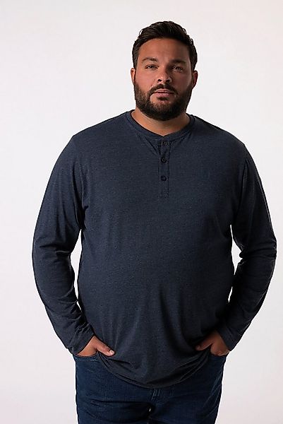 Men Plus T-Shirt Men+ Henley Basic Langarm Rundhals bis 8 XL günstig online kaufen