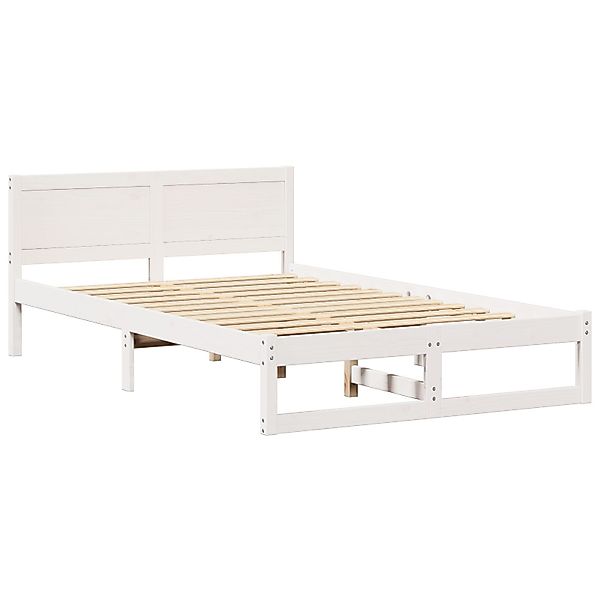vidaXL Bett Bettrahmen Weiß Massivholz Kiefer günstig online kaufen