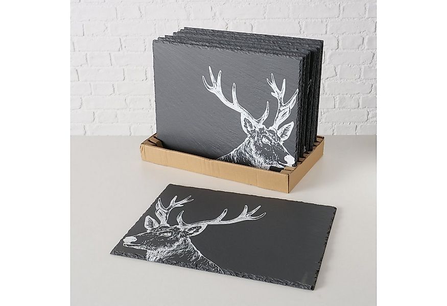BOLTZE Platzset 2er Schiefer-Tischset St. Moritz mit Hirsch Landhausstil, A günstig online kaufen