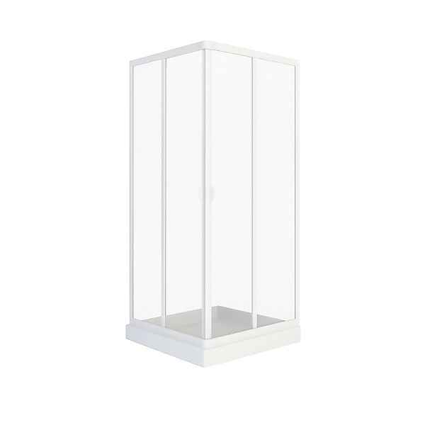 Forte Premium Eckduschkabine Vela 80x80 cm in Weiß mit Eckeinstieg günstig online kaufen