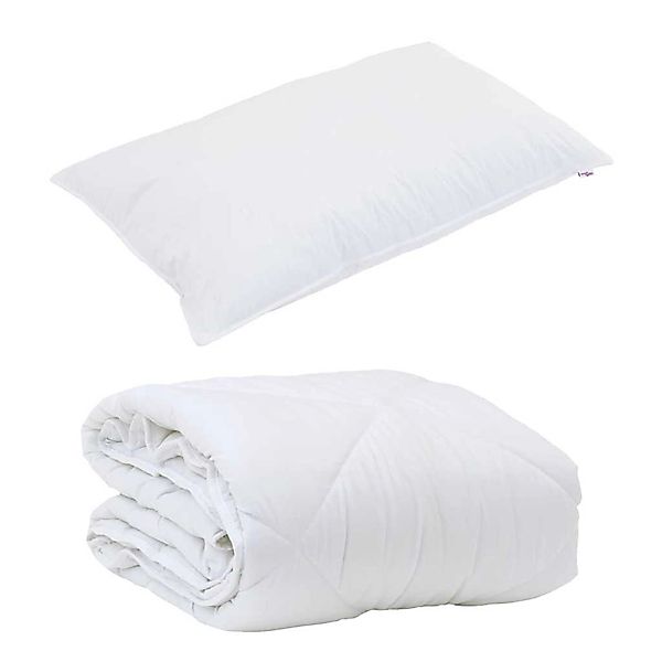 vidaXL Ganzjahresbettdecke mit Kissen 2-Tlg Weiß Mikrofaser 3376559 günstig online kaufen