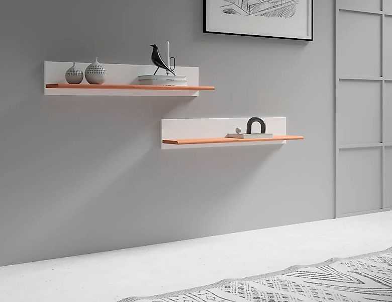 OTTO home Wandregal "Ribe,2er Set,teilmassiv mit massiver Ablagefläche, Bre günstig online kaufen