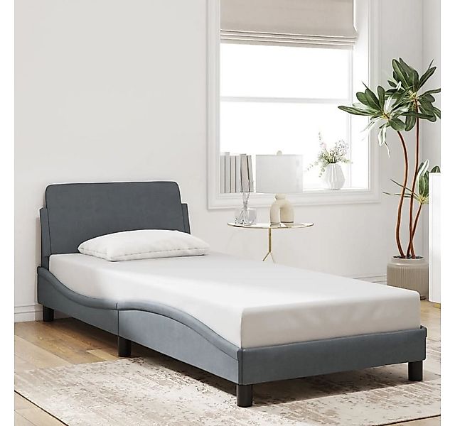 furnicato Bettgestell "Dover" Dunkelgrau 90x200 cm Samt (1-tlg) günstig online kaufen