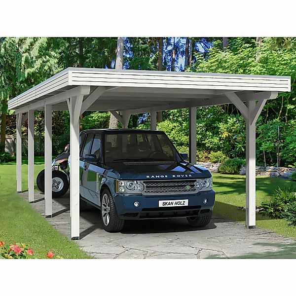 Skan Holz Carport Spessart 355 cm x 846 cm Weiß günstig online kaufen