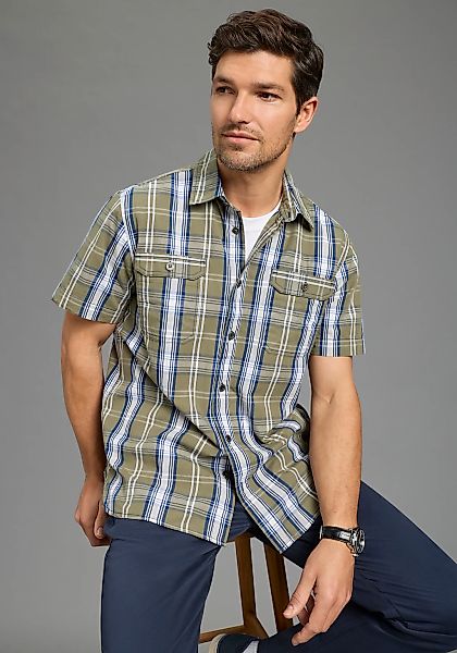 Mans World Karohemd Kurzarm, für Casualmode, Basic, Frühling und Sommer, au günstig online kaufen