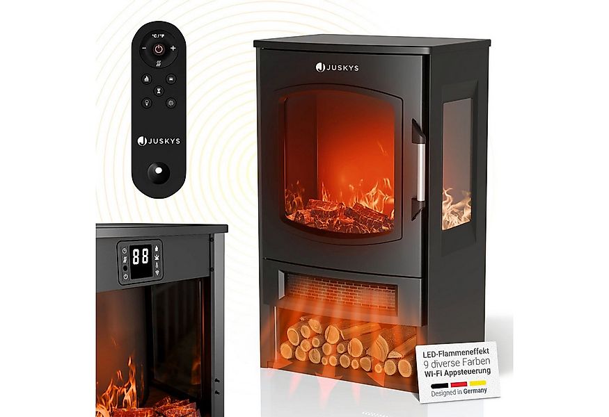 Juskys Elektrokamin, Flammeneffekte, WLAN/App-Steuerung, Heizfunktion, Fern günstig online kaufen