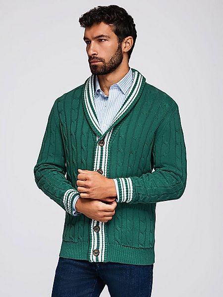 OMBRE Strickjacke Herrenstrickjacke mit Schalkragen im Preppy-Stil günstig online kaufen