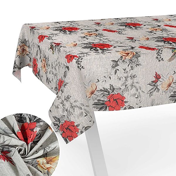 ANRO Tischdecke aus Stoff mit Blumen günstig online kaufen