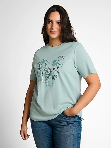 TOM TAILOR PLUS T-Shirt mit Glitzer-Print günstig online kaufen