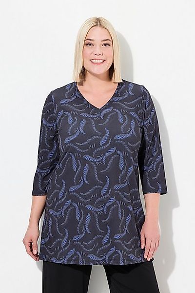 Ulla Popken Longshirt Longshirt A-Linie Muster günstig online kaufen