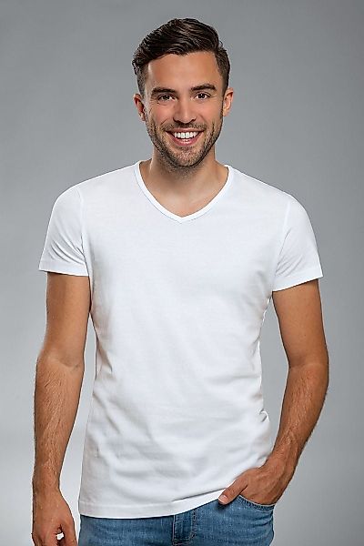Suitable Vita T-Shirt V-Ausschnitt Weiß 6-Pack - Größe 3XL günstig online kaufen