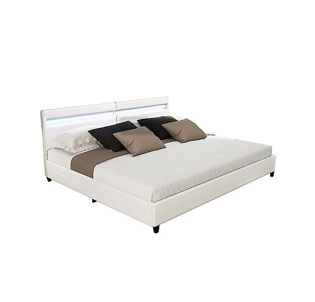 HOME DELUXE Kunstlederbett LED Bett mit Schubladen - 200 x 200 cm / 270 x 2 günstig online kaufen