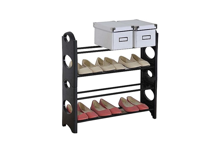 HTI-Living Schuhregal Schuhregal mit 4 Ablageflächen Lena Schwarz, Stück 1- günstig online kaufen