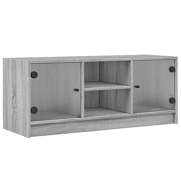 vidaXL TV-Schrank mit Glastüren Grau Sonoma 102x37x42 cm 836376 günstig online kaufen