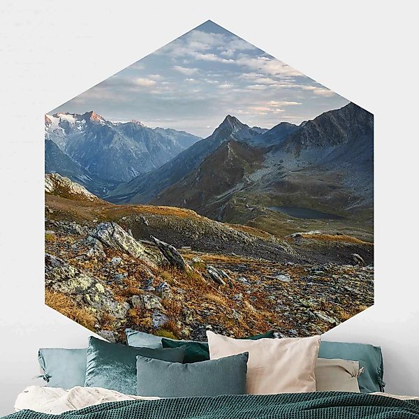 Hexagon Fototapete Col de Fenêtre Schweiz günstig online kaufen