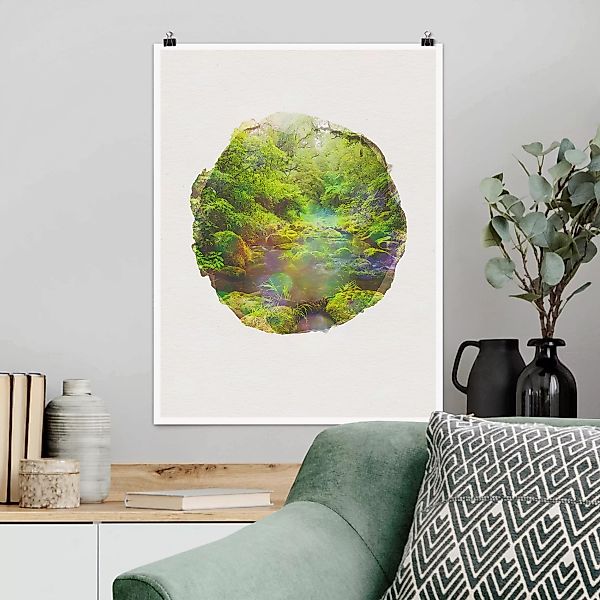 Poster Natur & Landschaft - Hochformat Wasserfarben - Bay of Plenty günstig online kaufen