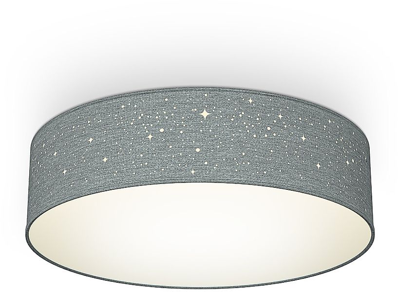 B.K.Licht Deckenleuchte, ohne Leuchtmittel, Textil-Sternenhimmel, grau, günstig online kaufen
