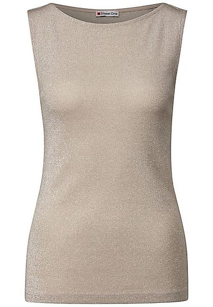 STREET ONE Shirttop – Ärmelloses Shirt mit Glitzerdetails günstig online kaufen