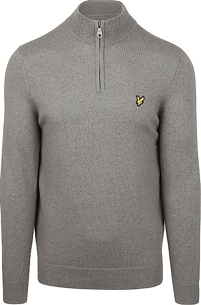 Lyle & Scott Half Zip Pull Merino Wolle Grau - Größe XL günstig online kaufen