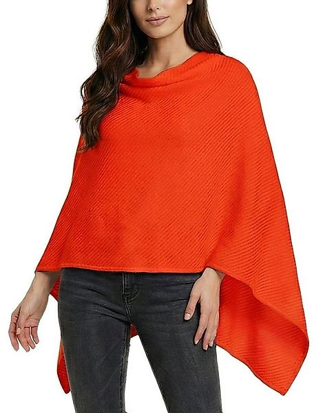 dy_mode Strickponcho Damen Poncho in Unifarben Leichtes Strickponcho Umhang günstig online kaufen