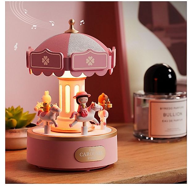 QUBEBU LED Dekoobjekt Kinder Nachtlicht Karussell Spieluhr Weihnachtsdeko B günstig online kaufen