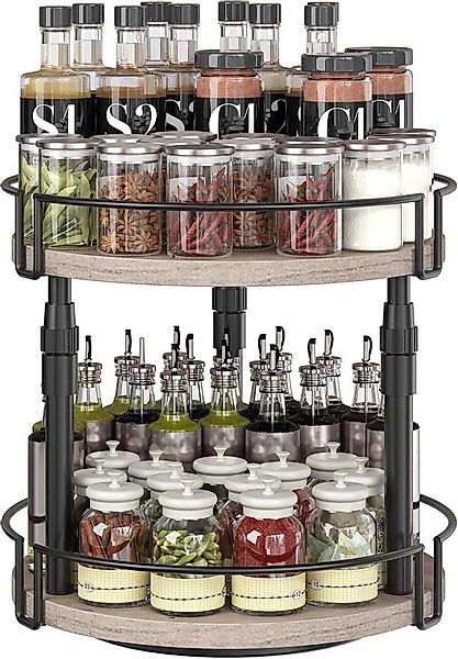 Hoobro Gewürzkarussell Küchenregal, 2-stufig höhenverstellbar, (drehbar, Ge günstig online kaufen
