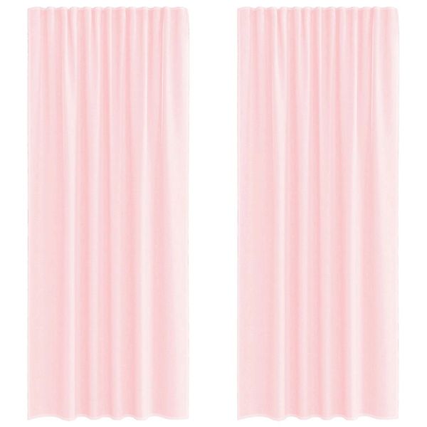 vidaXL Voile Vorhänge mit Stangentaschen 2 Stk Hellrosa 4102188 günstig online kaufen