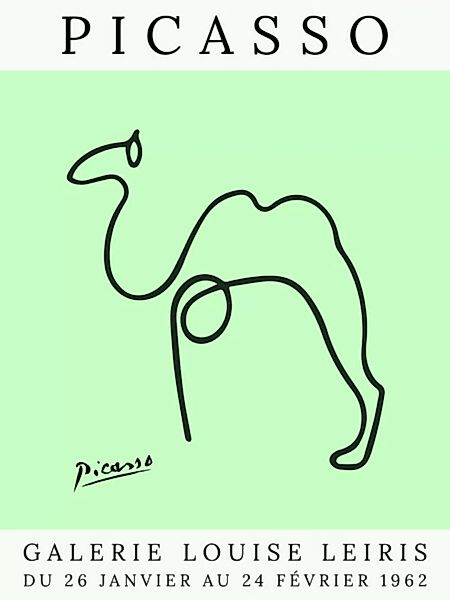 Poster / Leinwandbild - Picasso Kamel – Grün günstig online kaufen
