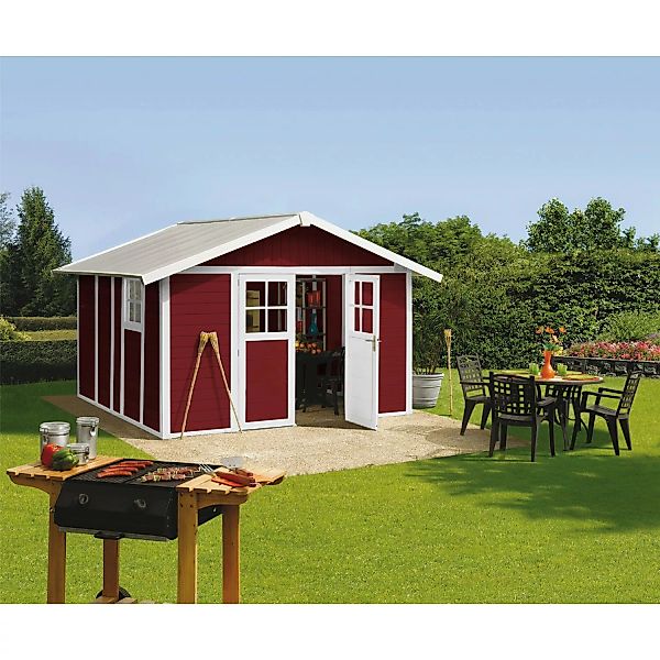 Grosfillex Kunststoff-Gartenhaus Deco H 11 Rot BxT: 315 cm x 355 cm günstig online kaufen