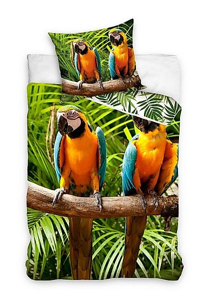 Carbotex Bettwäsche Papagei Bettwäsche 135 x 200 cm günstig online kaufen