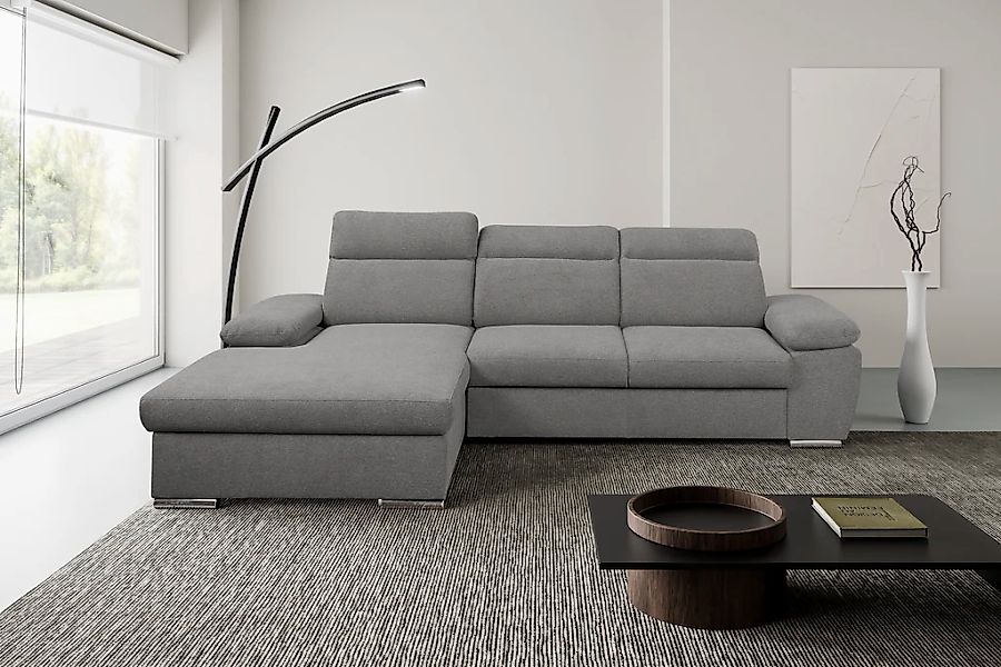 WERK2 Ecksofa "Palma modernes Schlafsofa mit Bettkasten, L-Form, B/T 282/18 günstig online kaufen