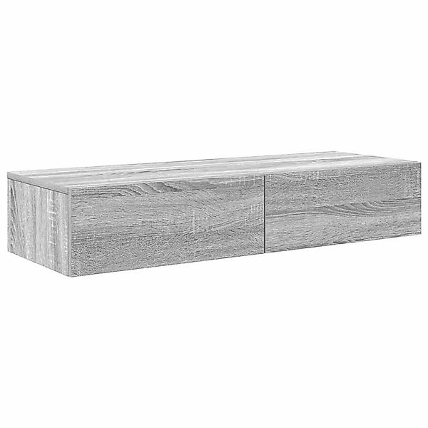 vidaXL Wandregal mit Schubladen Grau Sonoma 100x36x19 cm Holzwerkstoff 8599 günstig online kaufen