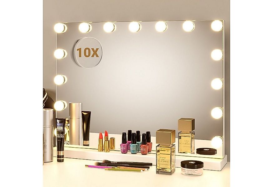 Homfa Schminkspiegel, mit 15 LEDs Kosmetikspiegel 3 Lichtmodi Touchscreen, günstig online kaufen