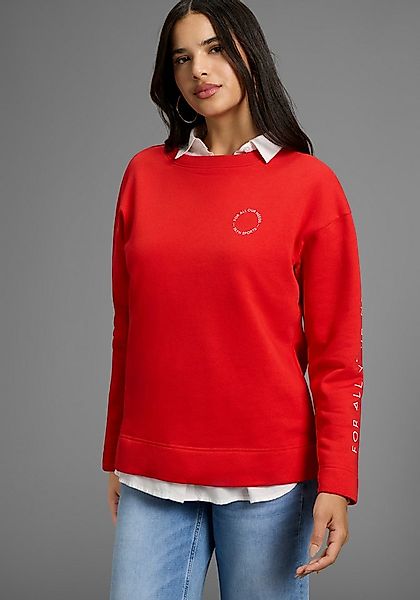 FAYN SPORTS Sweater Weite Oversize‑Passform mit Logo‑Print auf Brust und Är günstig online kaufen