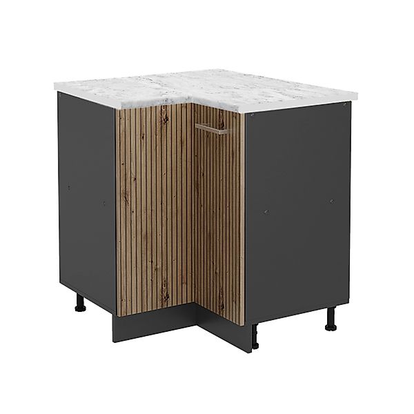 Vicco Eckunterschrank R-Line Artisan-Eiche/Anthrazit 76 cm AP Marmor günstig online kaufen