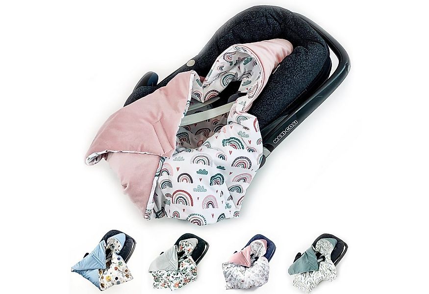 Einschlagdecke Babyschale Autositz mit Klettverschluss,Wattiert mit Füllung günstig online kaufen